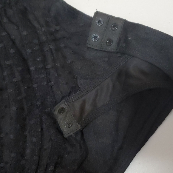 NWT BCBGMAXAZRIA BLACK TULLE BODYSUIT W/ADJUSTABLE STRAPS &SNAPS IN CROTCH SZ LG - Picture 9 of 16